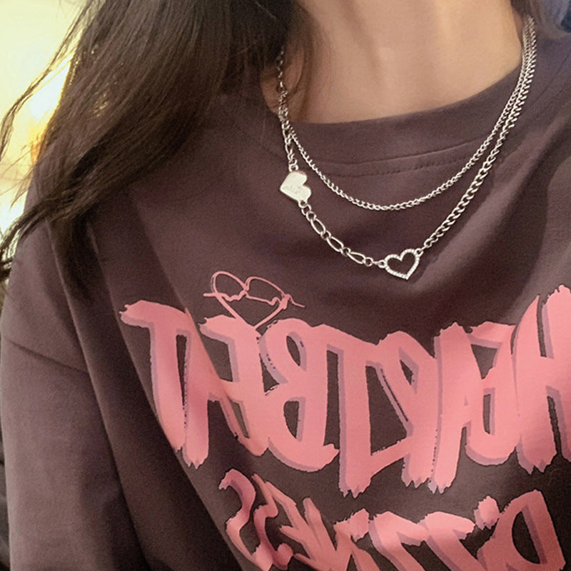 Women's Hot Design Sense Niche T-shirt Chain Necklace
