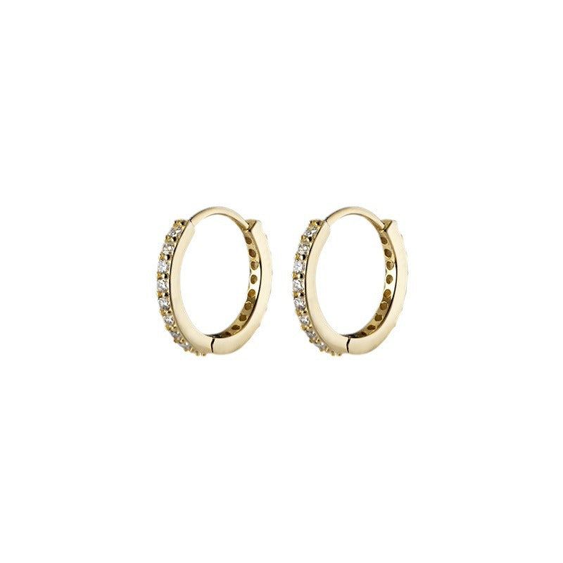 Women's For Small Simple Refined Rhinestone Round Clip Ear Buckle