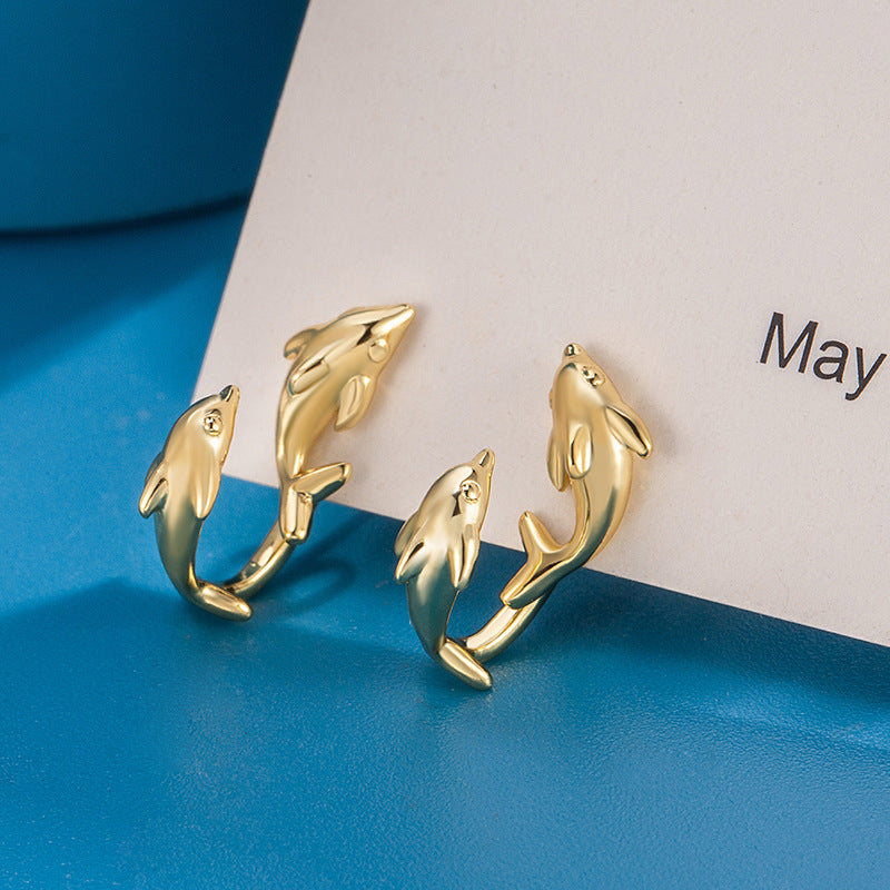 Dolphin Ear Rear Female Minority Design High Earrings