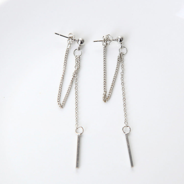 Women's Asymmetric Tassel Ear Clip One-piece Design Light Luxury Earrings