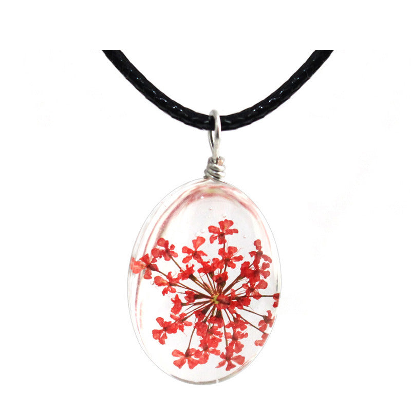 Spot Starry Glass Ball Time Stone Small Fresh Clavicle Chain Necklace
