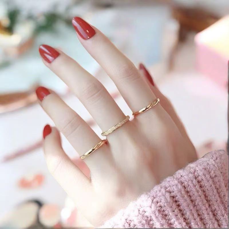 Titanium Female French Style Niche Advanced Light Luxury Iii Ring