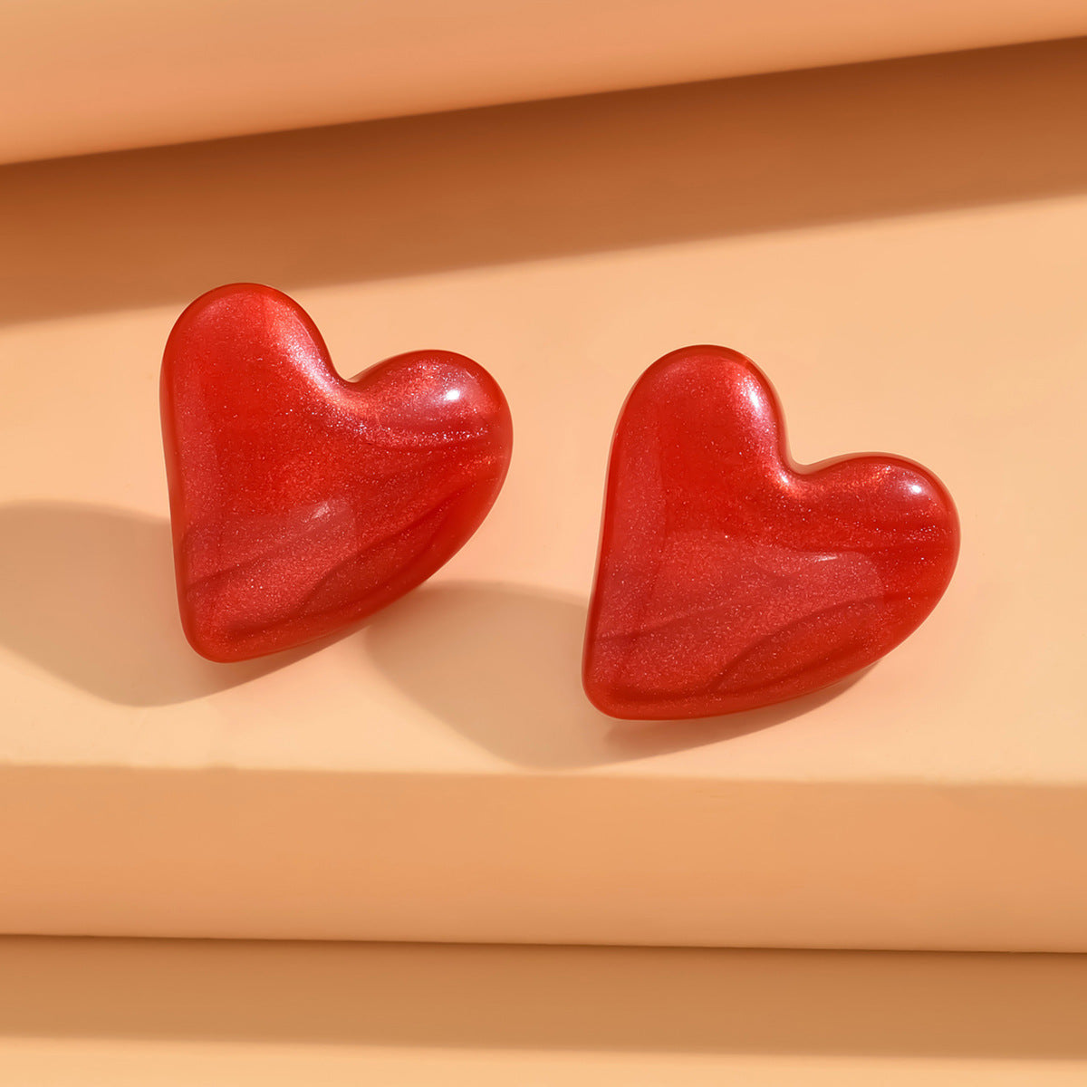 Color Small Love Valentine's Day Simple Fashion Acrylic Earrings