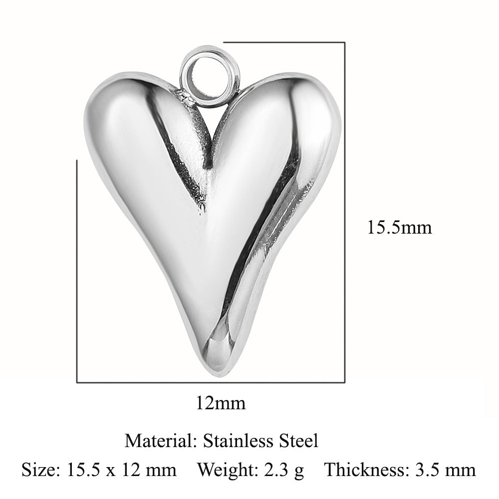 Heart Devil's Eye French Retro Titanium Steel Heart-shaped Pendants