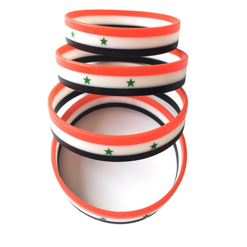 Syrian Green Layered Hand Personality Rubber Wrist Bracelet