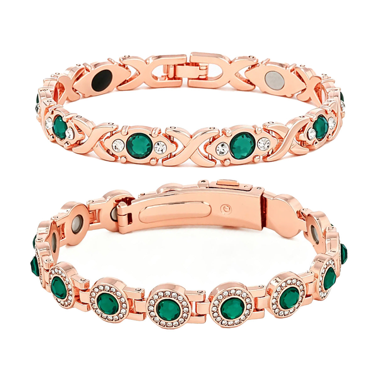 Women's Fashionable Rose Gold Magnet Large Version Bracelet