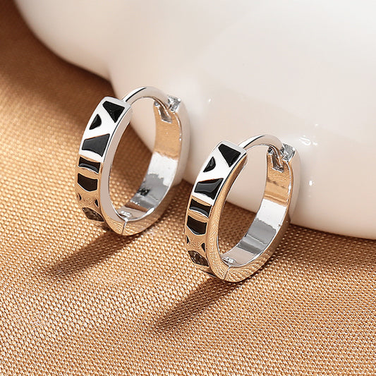 Women's & Men's Roman Time Medium Cold Style Niche Epoxy Ear Simple Earrings