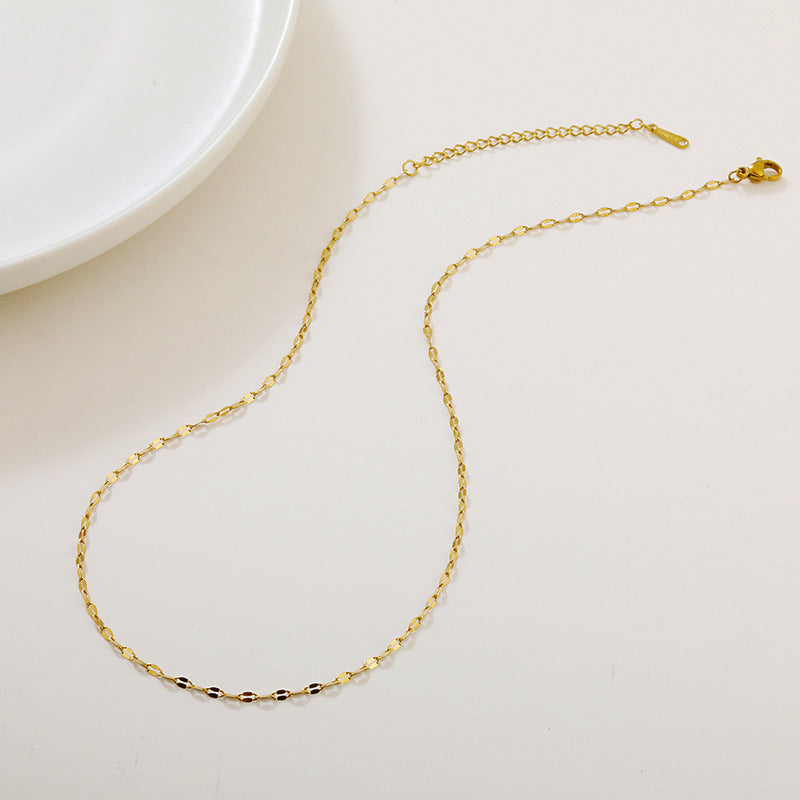 Single Chain Box Melon Seeds Side Hammer Round Snake Bone Necklaces