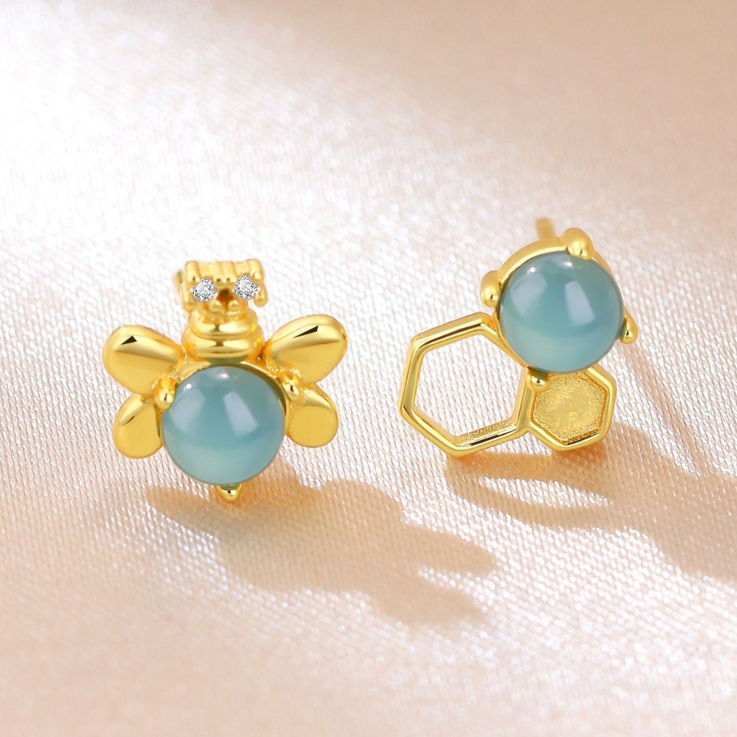 Natural Cargo Blue Water Jade Fashion Light Luxury High Sense Rings