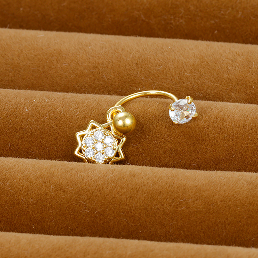Shaped Piercing Flower Zircon Ear Bone Earrings