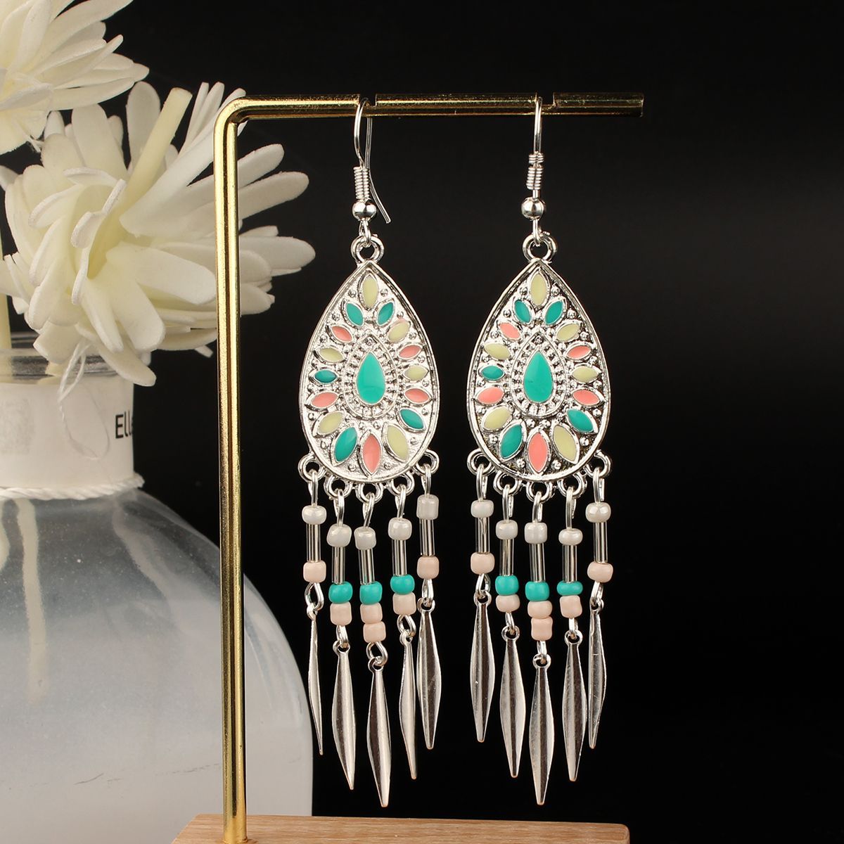 Ethnic Style Long Fringe Exotic Holiday Trip Earrings