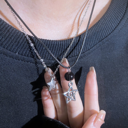 Hop Niche Retro Simple Vortex Pentagram Necklaces