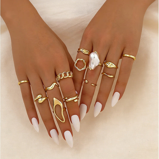 Women's Fashion Irregular Shaped Baroque Geometric Open Ring
