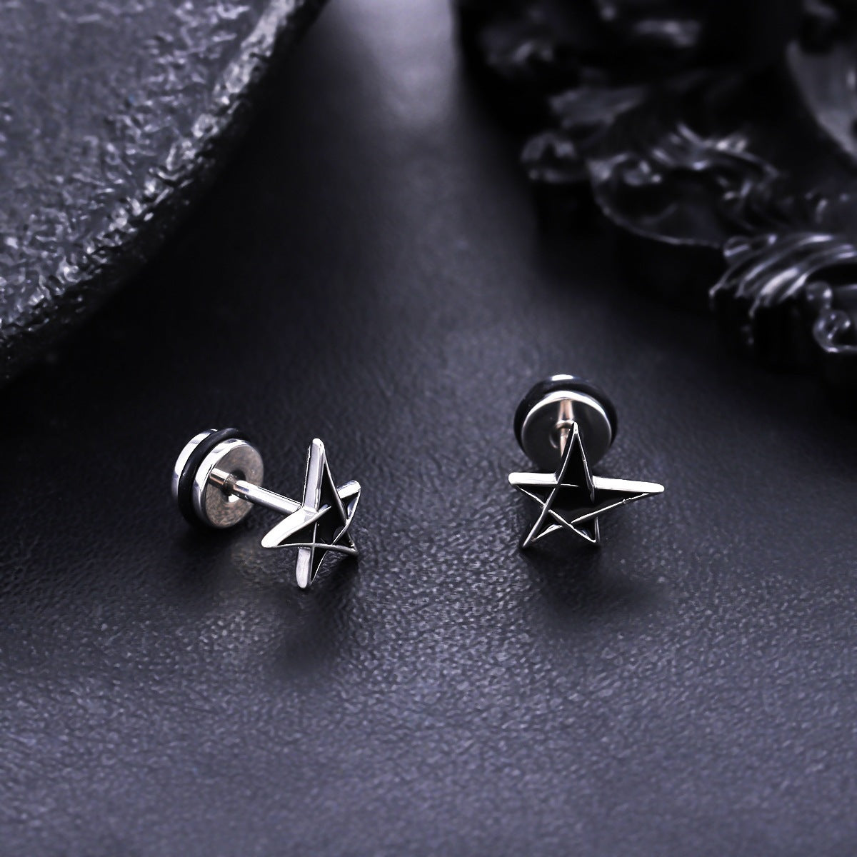 Women's & Men's Pentagram Light Luxury High Sense Stainless Rings