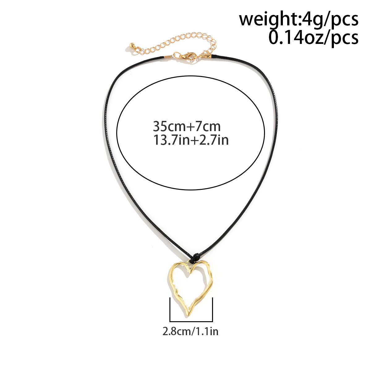 Ornament Simple Geometric Heart Shape Hollow Out Neck Necklaces