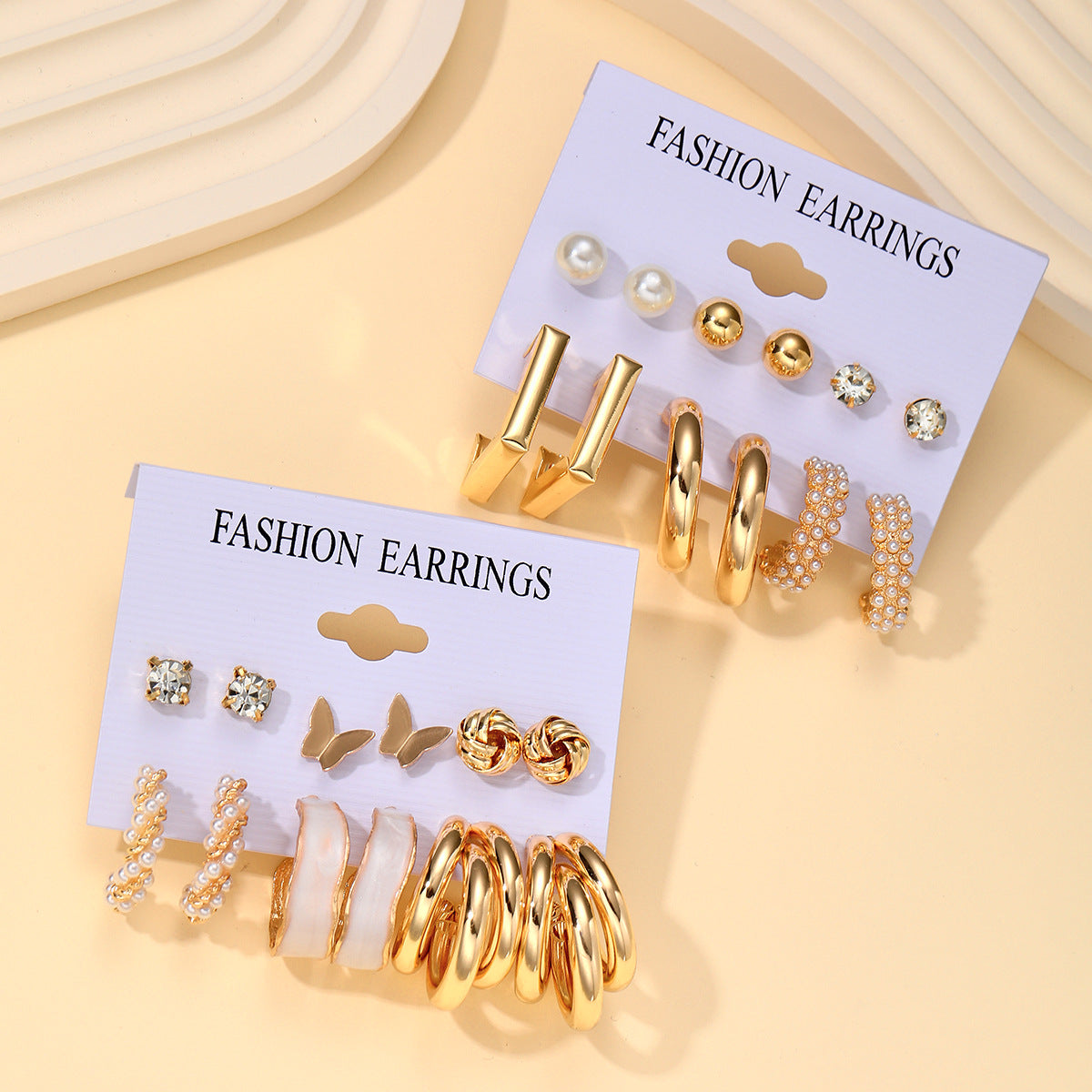 Retro Diamonds Pearl Butterfly Enamel Suit Fashionable Earrings
