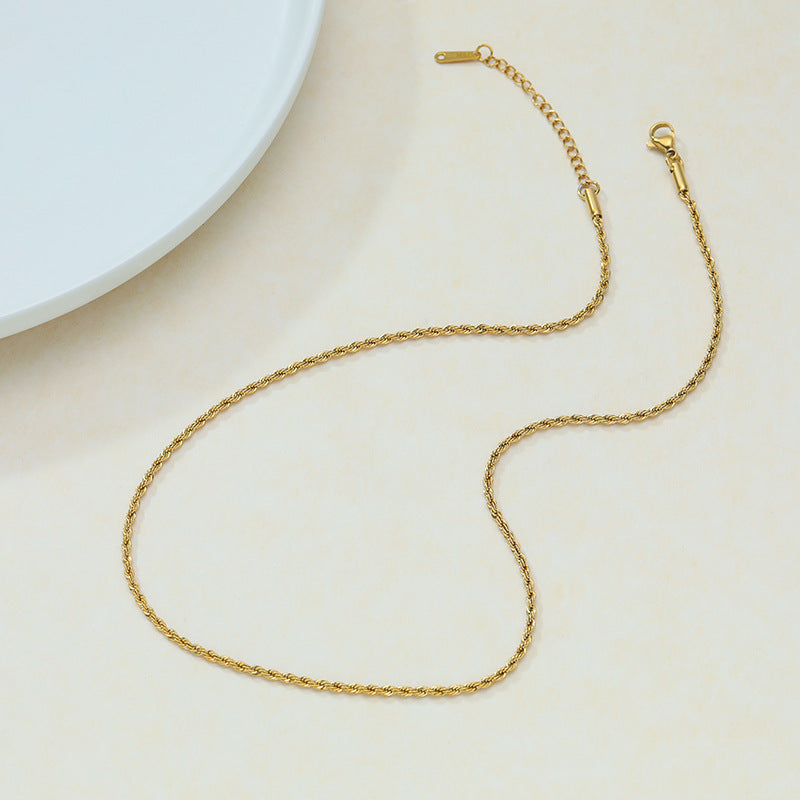 Single Chain Box Melon Seeds Side Hammer Round Snake Bone Necklaces