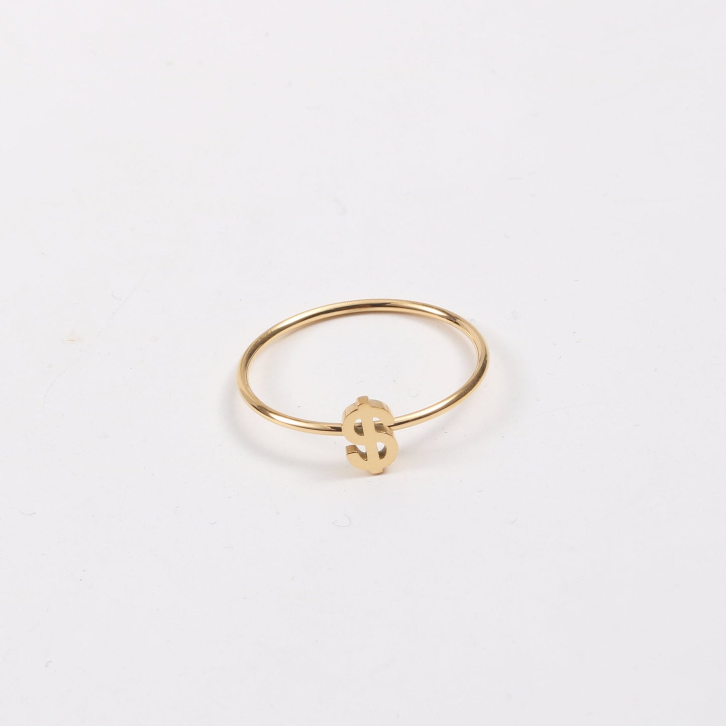 Dollar Symbol Thin Titanium Steel Gold Bracelet