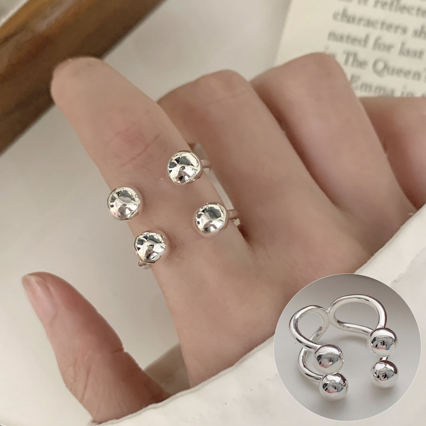 Roman Numeral Female Retro Fashion Chain Open Hip Hop Ring