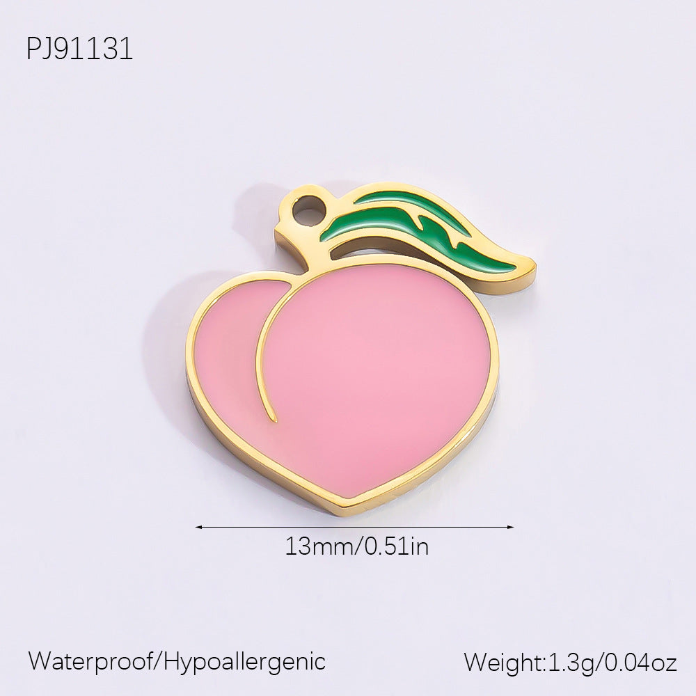 Stainless Steel Dripping Cute Cartoon Accessories Gold-plated Pendants