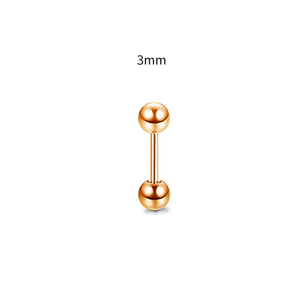 Steel Rod Dumbbell Ball Ear Bone Stud Earrings