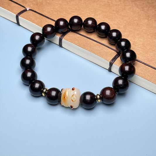 Jade Bodhi Carbon Burning Cute Lucky Cat Bracelets