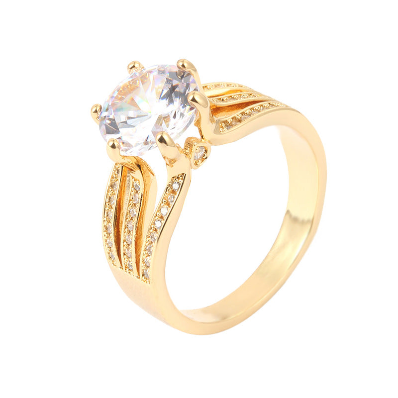 Zircon High-grade Noble Pure Copper Material Temperament Lady Ring