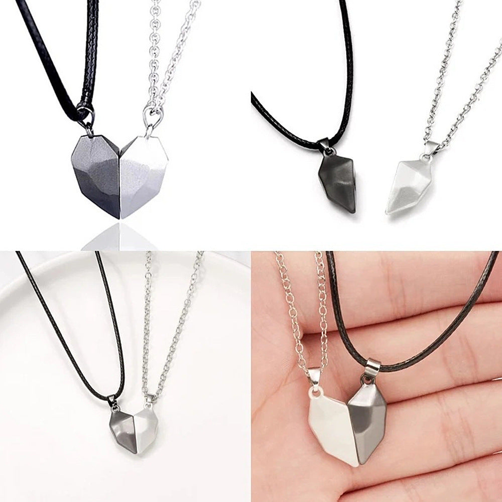 Women's Stone Heartbreak Clavicle Chain Heart Couple Necklaces