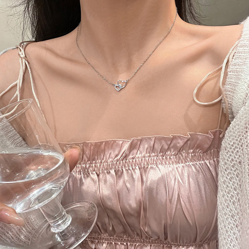 Women's Heart-shaped Zircon Light Luxury Cold Style Necklace