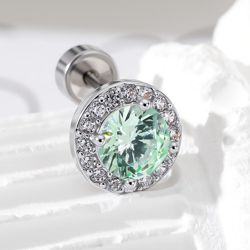 Flash Eight Hearts Arrows High Sense Zircon Ear Bone Niche Earrings