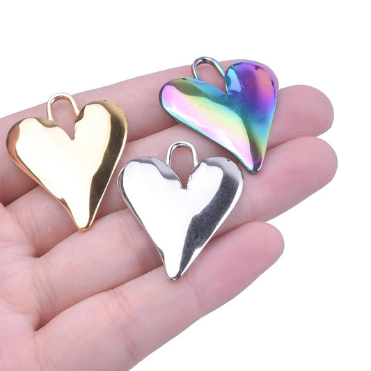 Metal Decorative Love Steel Color Gold Pendants