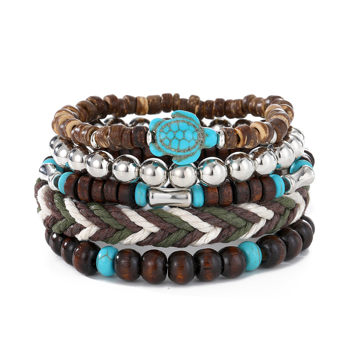 Wooden Bead Ethnic Style Turquoise Vintage Hand-woven Bracelets