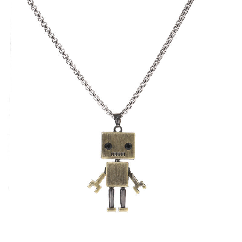 Women's & Men's Robot Disco Jumping Hip Hop Couple Necklaces