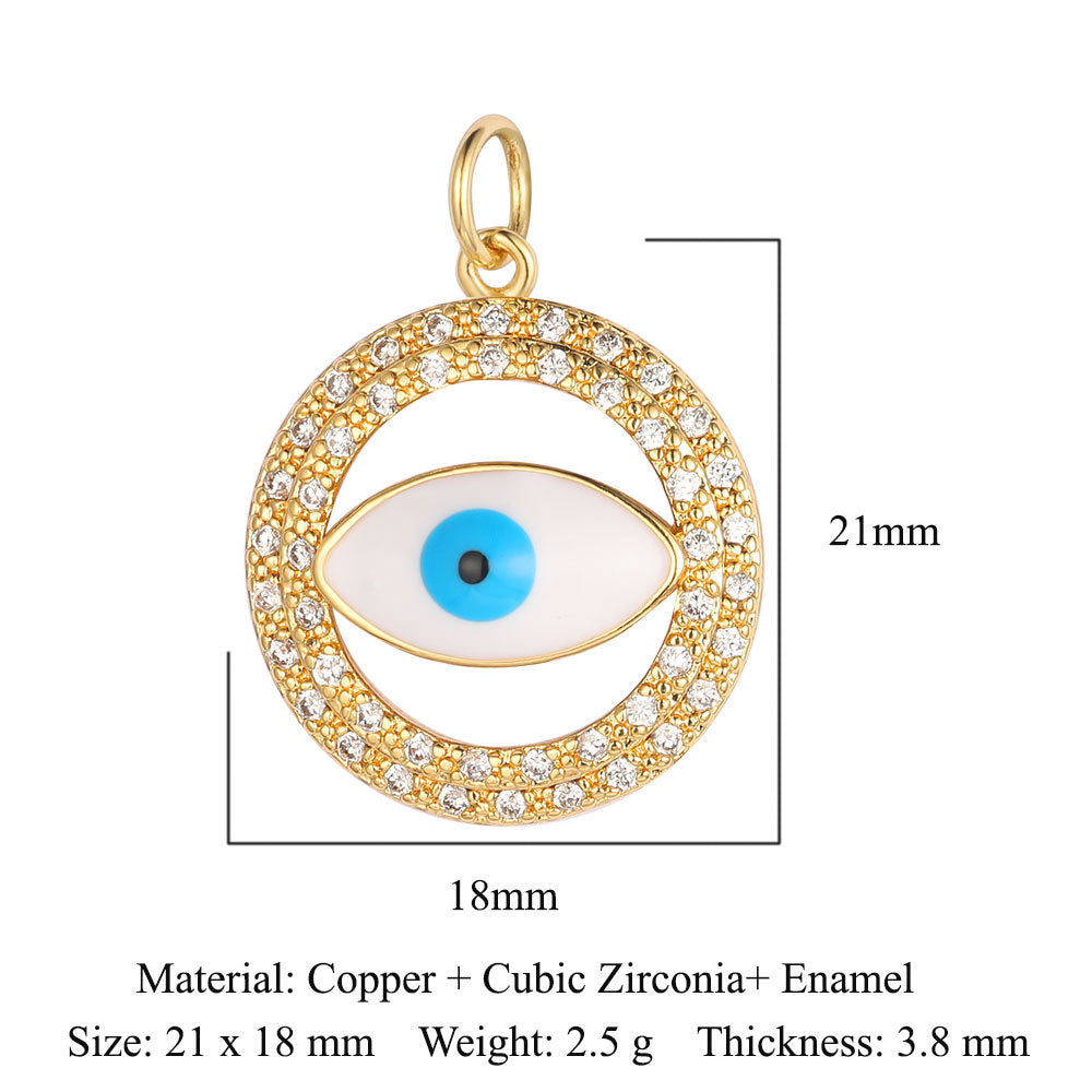 Devil's Eye Copper Zircon Ornament Accessories Pendants