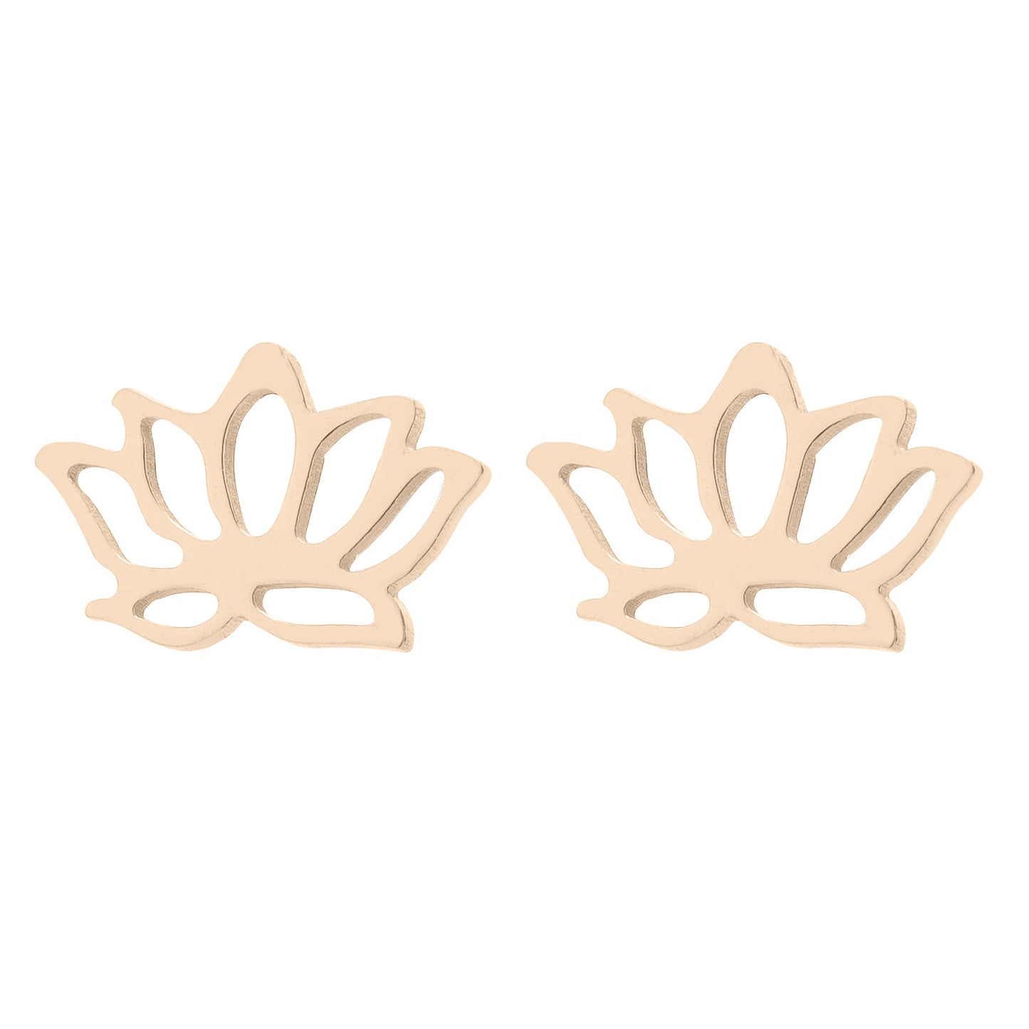 Lotus Ear Bone Hollow Origami Stainless Stud Earrings