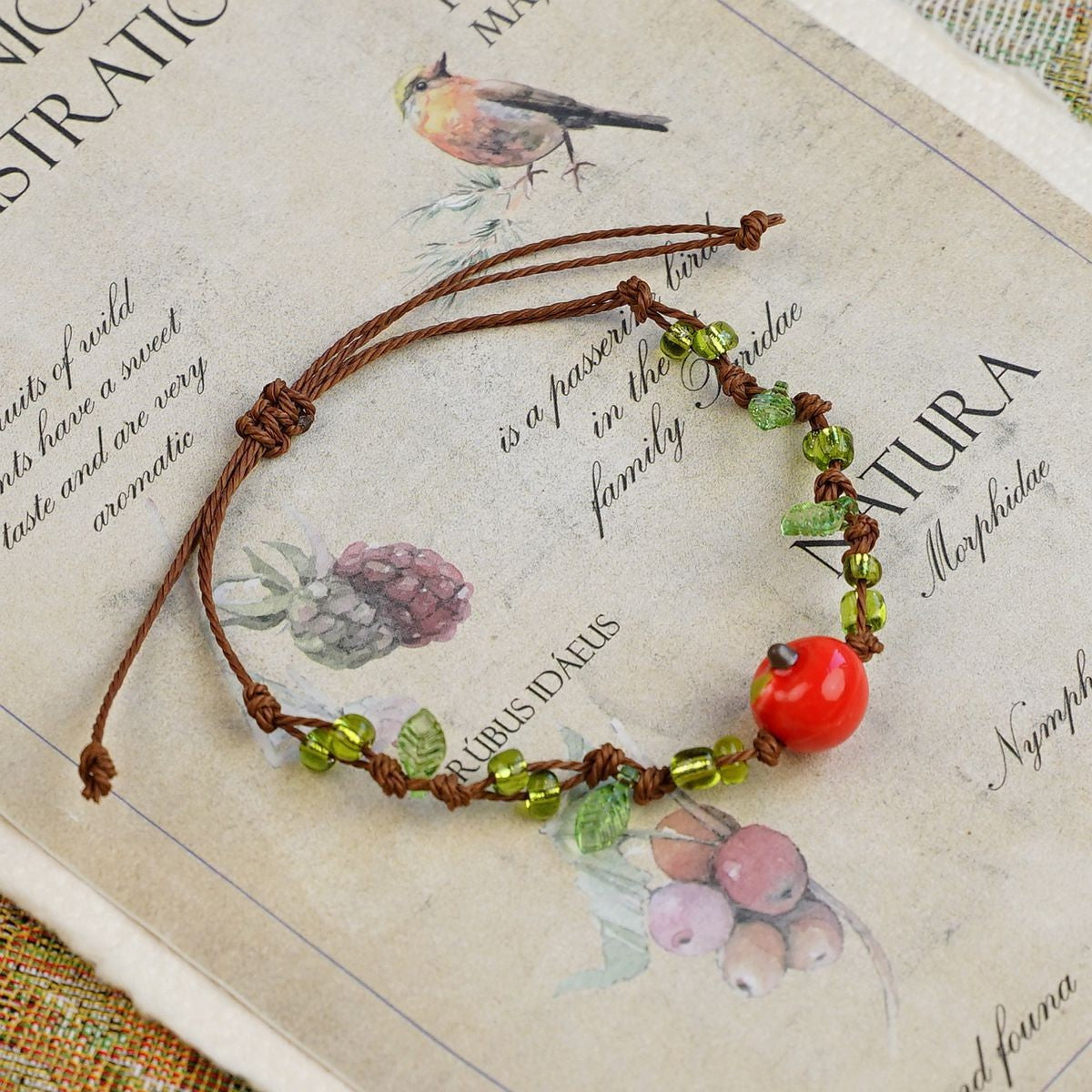 Cute Style Fresh Safe Christmas Ceramic Apple Paradise Couple Bracelet