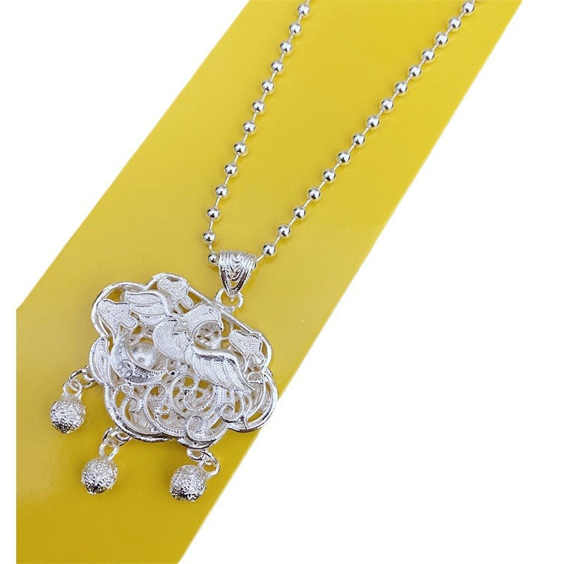 Minority Ethnic Style Female Alloy Imitation Sier Necklaces