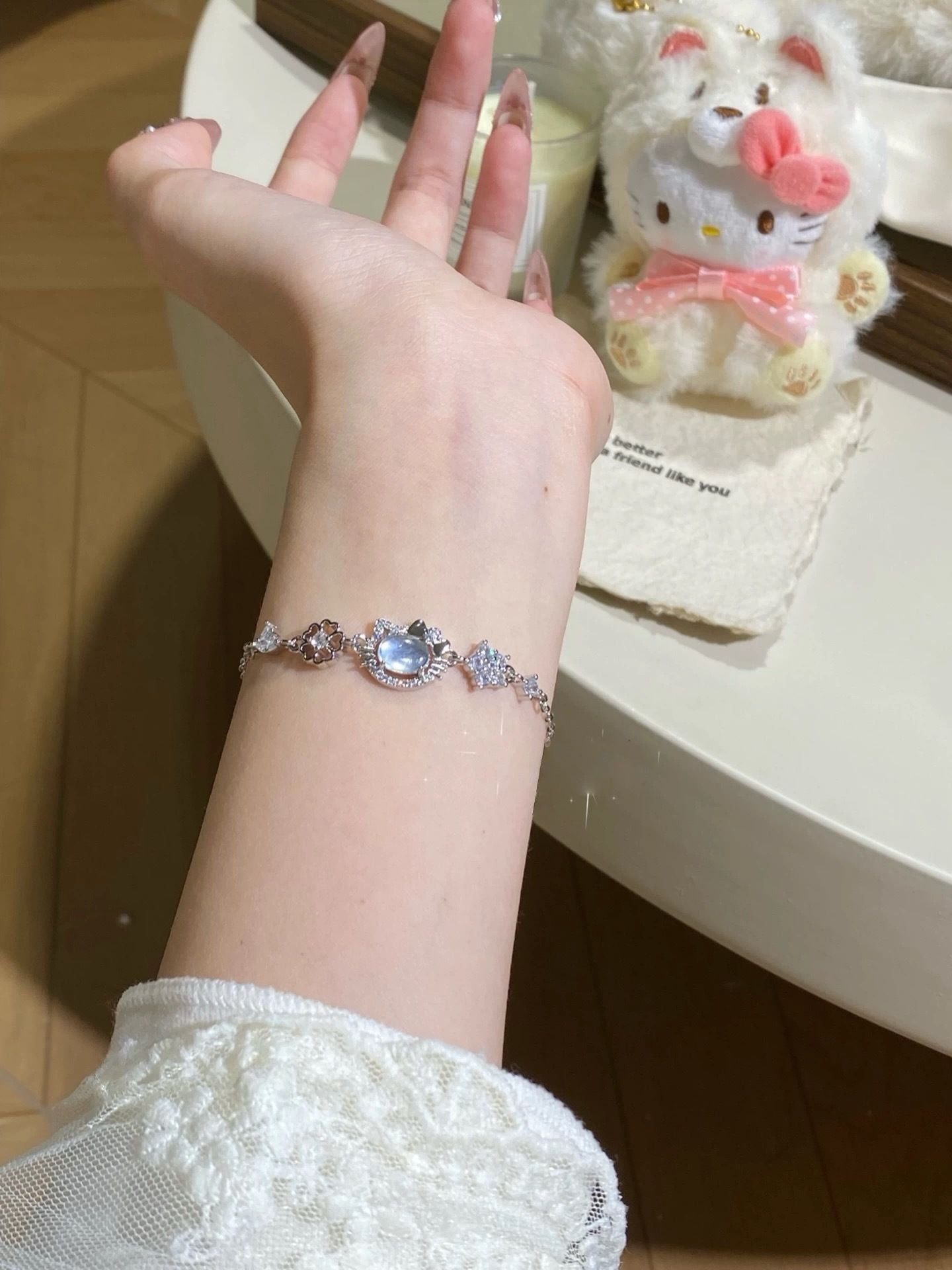 Women's Crystal Clover Diamond High Sense Special Interest Light Luxury Bracelet