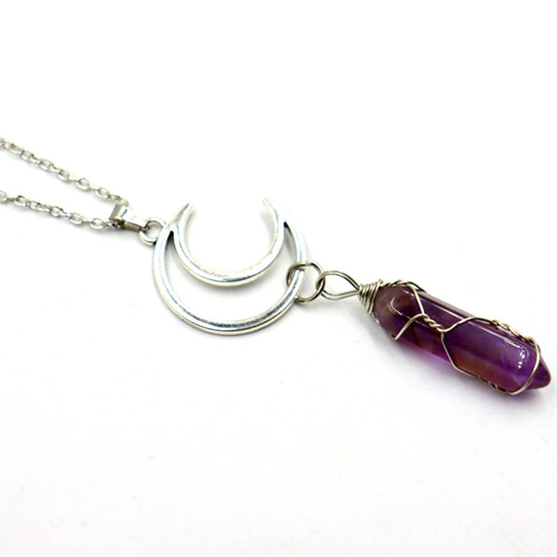 Natural Stone Pink Crystal Amethyst Agate Pendants