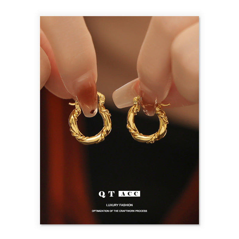 Round Clip Niche Retro Premium Metal Ear Buckle