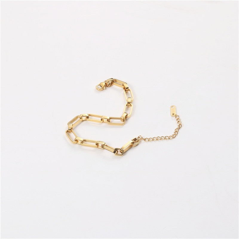 Love Female Designer Design Cold Style Titanium Steel Gold-plated Bracelet