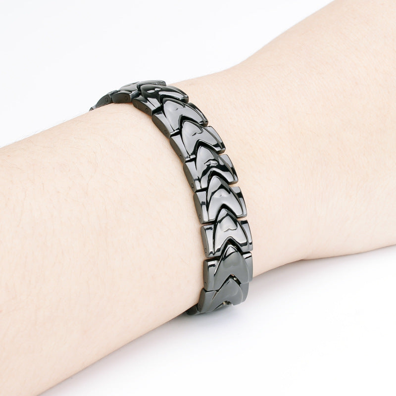 Men's Heart-shaped Titanium Steel Magnet Couple Popular Bracelet