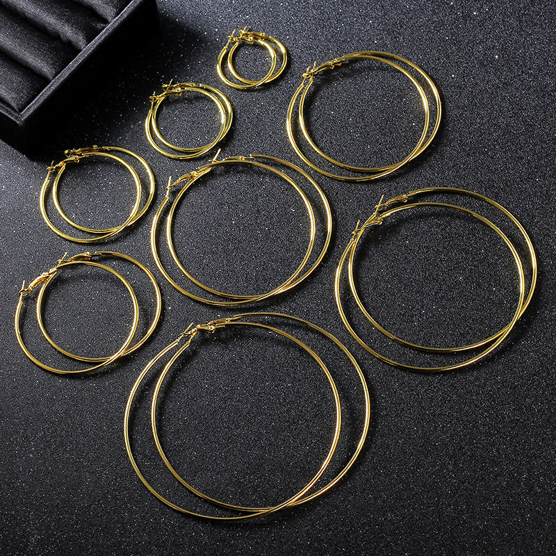 Paint Color Big Circle Eardrop Beautiful Earrings