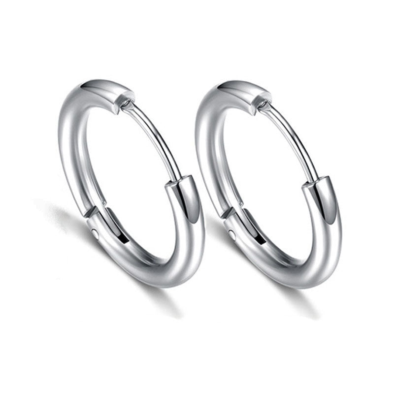 Titanium Steel Stainless Coil Fashion Circle Ear Earrings