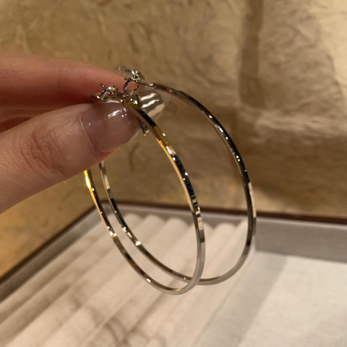 Women's Temperamental Circle Ear Big Round Face Suitable Earrings