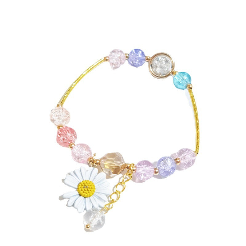 Women's Daisy Fashion Sweet Girly Single Circle Beaded Hand Bracelets