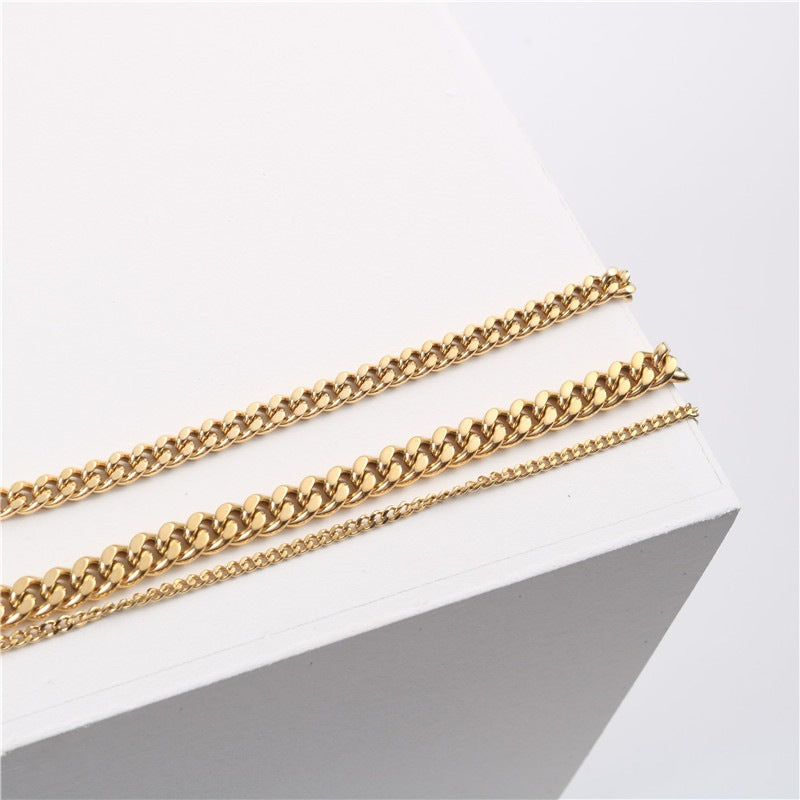 Fashion Elegant Metal Tank Chain Titanium Steel Bracelets