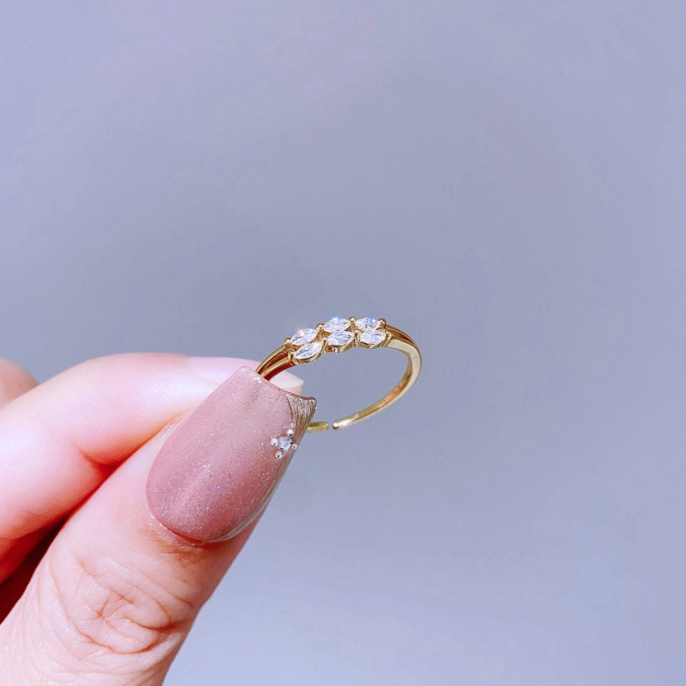 Light Luxury Minority Design Colorful Gemstone Rings