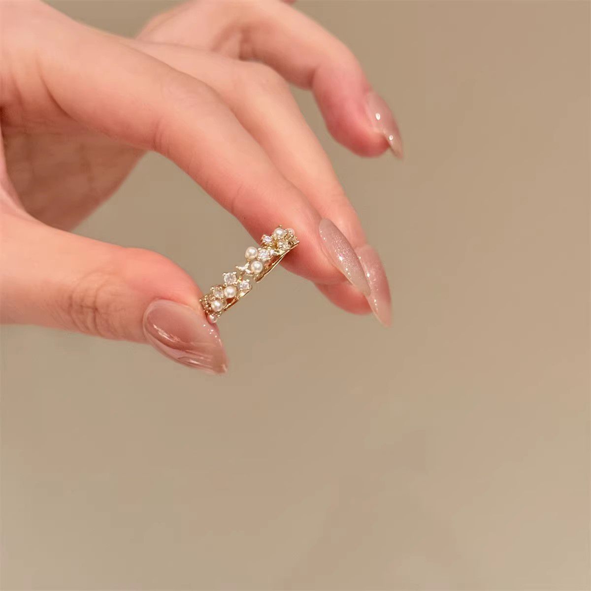 Zircon Simple Female Opening Adjustable Index Finger Light Luxury Rings