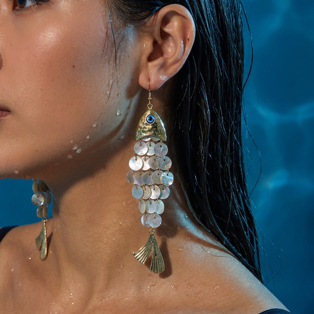 Eye Shell Little Fish Bohemian Holiday Rings